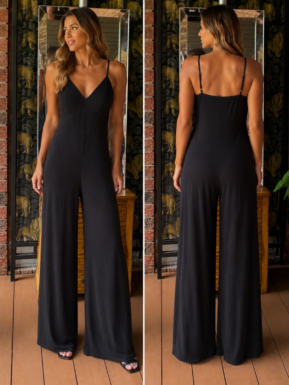 Norma Kamali Black Slip Jumpsuit